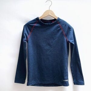 Boden Kids Long Sleeve Active Top 8-9Y 134cm Blue Performance Shirt Boys/Girls
